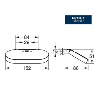 MEDIDAS PORTARROLLOS CON TAPA SELECTION GROHE